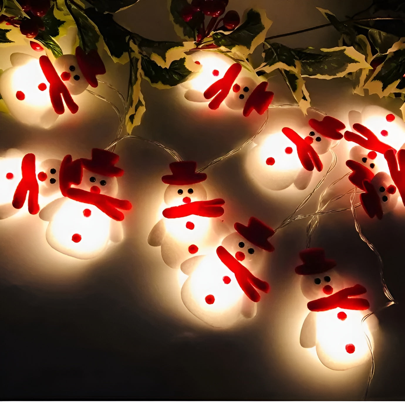 LED-ljusslinga med snögubbar – Flexibel Julbelysning