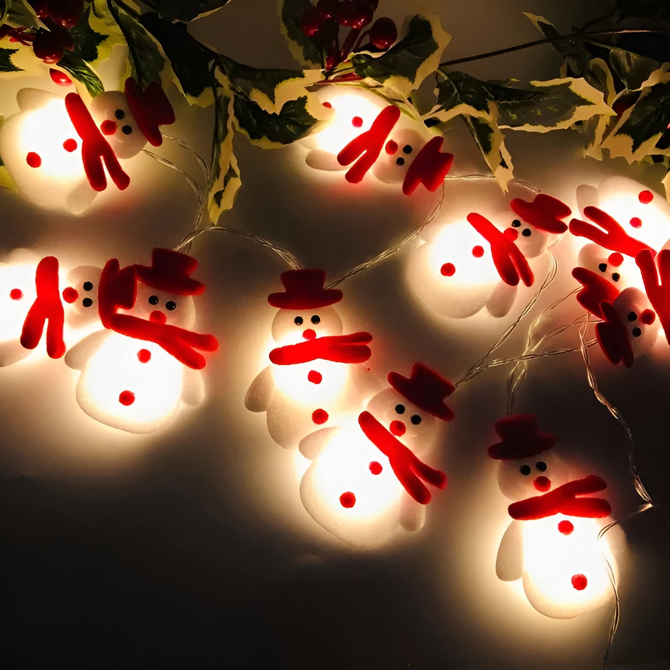 LED-ljusslinga med snögubbar – Flexibel Julbelysning