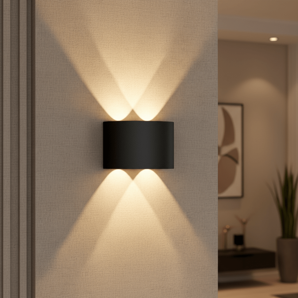 Moderne LED Udendørs Væglampe med Klar og Effektiv Belysning