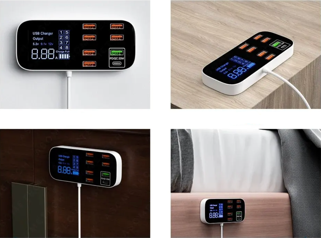 Eindhoven Multi-USB Oplader – Hurtigopladningsadapter