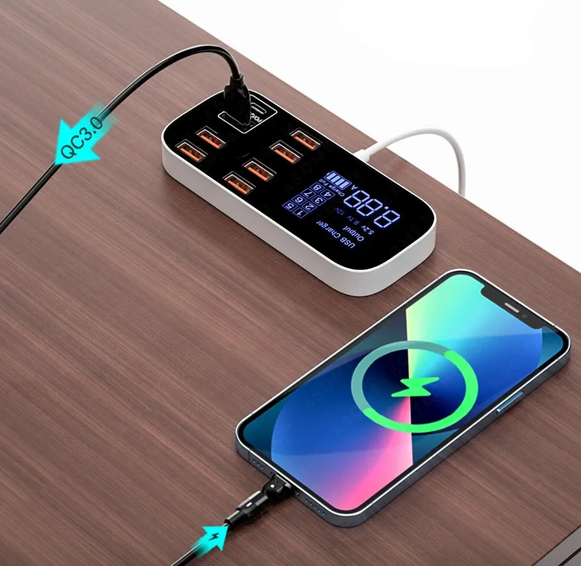 Eindhoven Multi-USB Oplader – Hurtigopladningsadapter