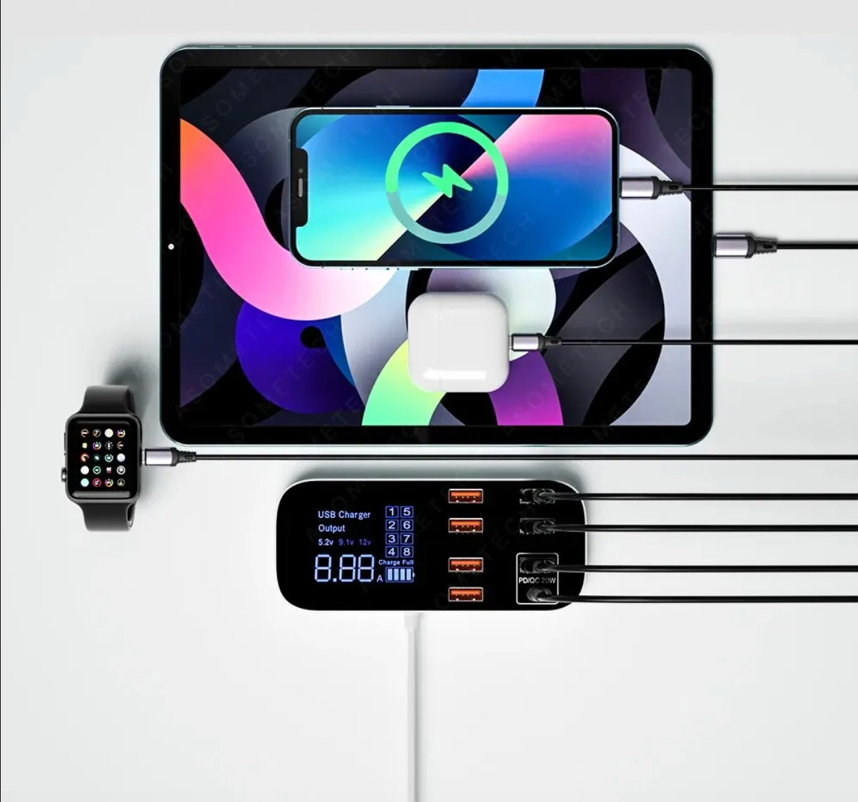 Eindhoven Multi-USB Oplader – Hurtigopladningsadapter