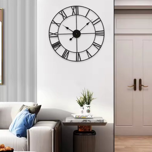 Retro Vægur i Vintage Design – Støjfri og Tidløs Elegance