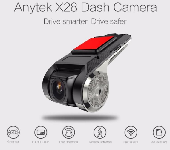 Biljettkamera med WiFi Full HD 1080p och G-sensor