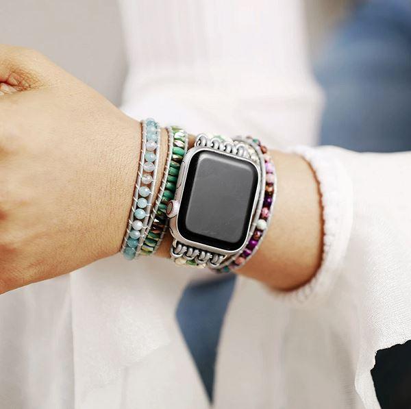 Armbånd med energirensende ædelstene til Apple Watch
