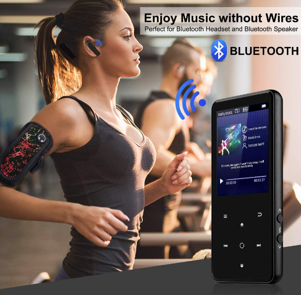 Bärbar Bluetooth MP3-spelare med stor skärm och lång speltid