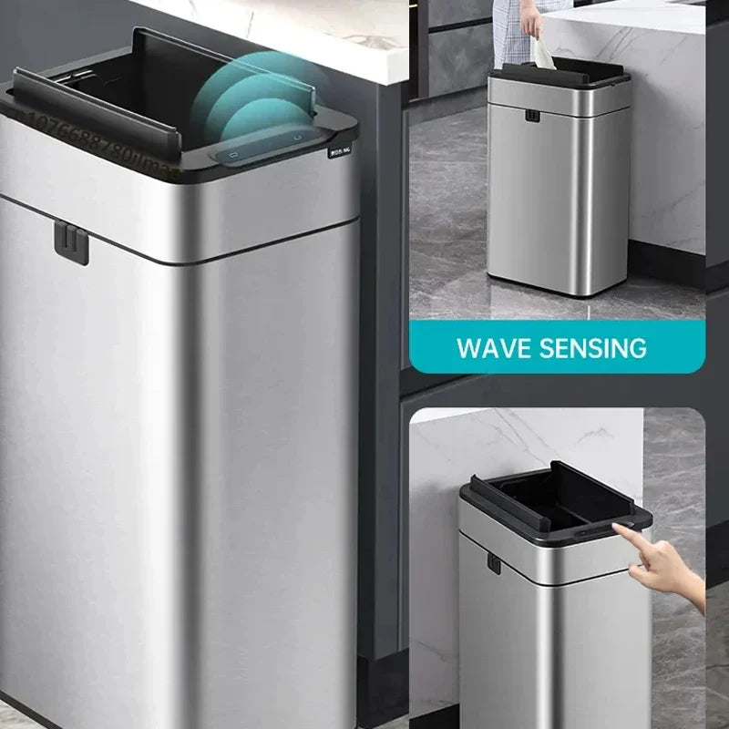 Smart Rustfrit Stål Automatisk Sensor Affaldsspand