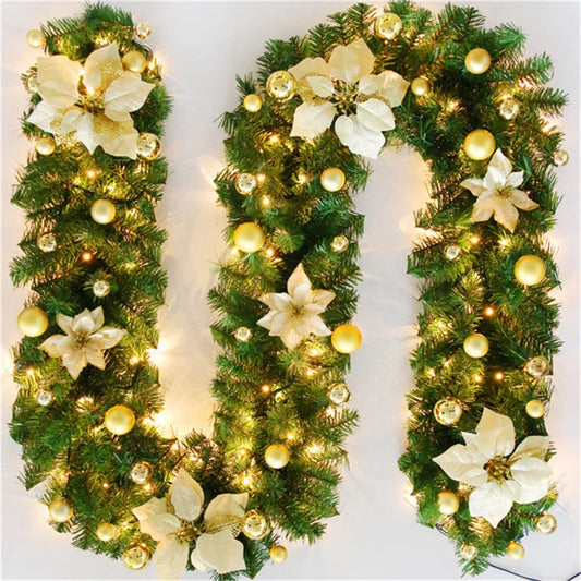 Lysende Julekrans 2,7 m med LED-belysning og grangrene - 5 farver