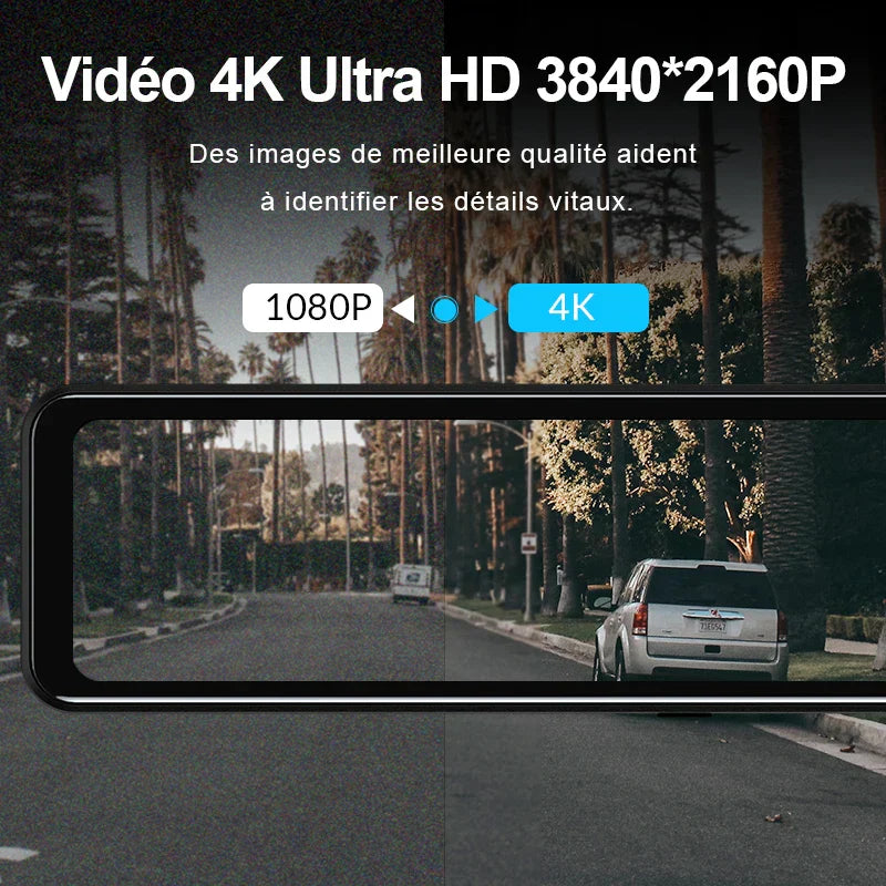 4K Backview spegelkamera med GPS och inspelning
