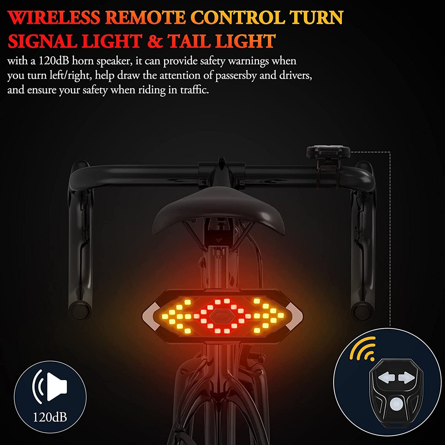 LED Trådløs Cykel Signallygte