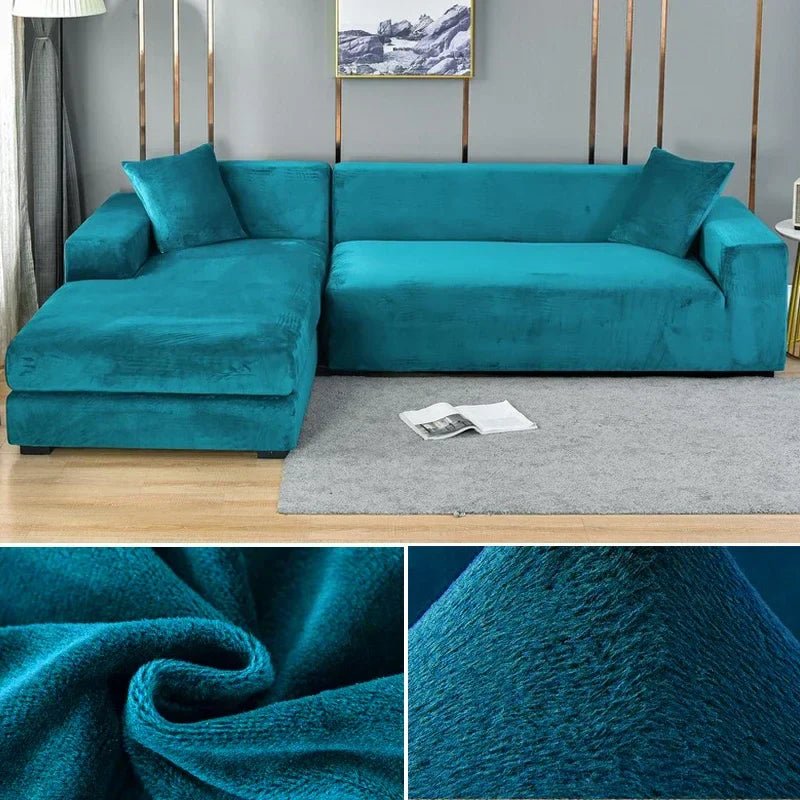 Elastiskt velour sofföverdrag med lyxig finish