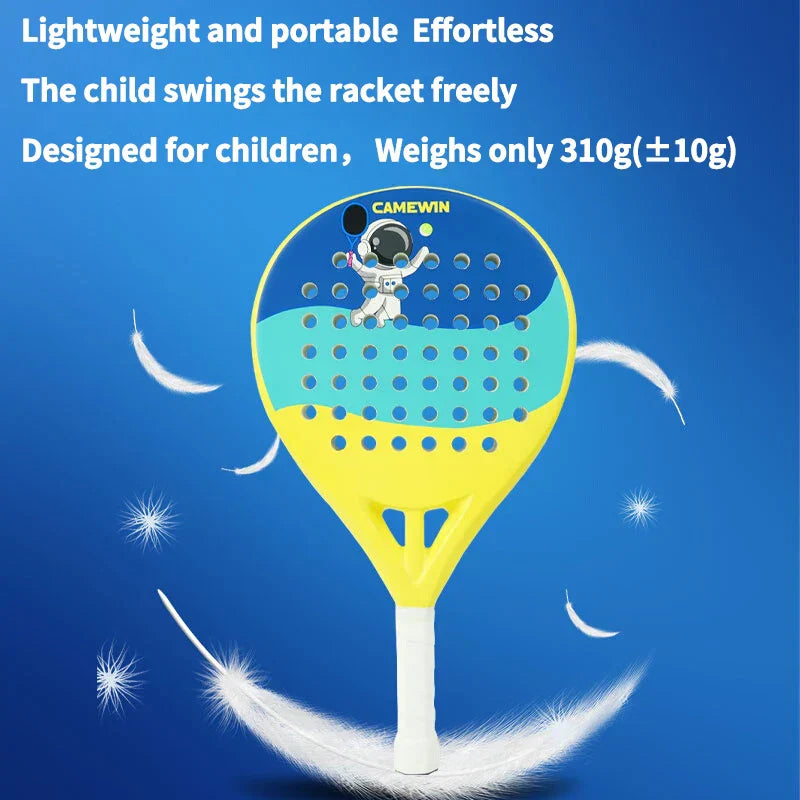 Junior Padel- och Tennisracket, 50% Kolfiber, 50% Glasfiber, lättvikt