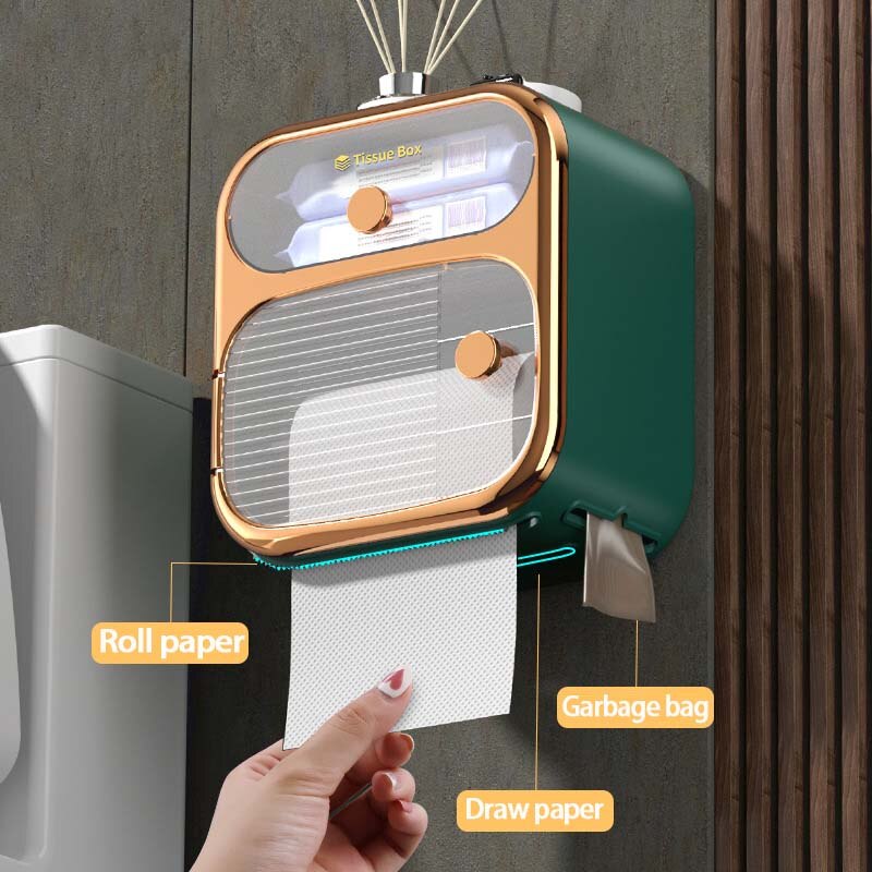 MultiBox Vægmonteret Toiletpapir Håndklæde Opbevaringsboks