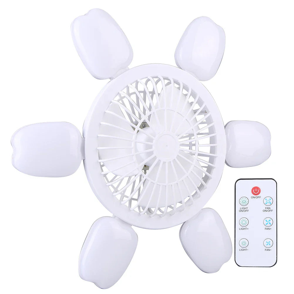 Stille Justerbar Fjernbetjening Loft Foldebar Ventilator Lampe
