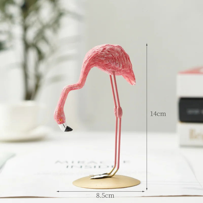 Modern dekoration av flamingofigur i harts