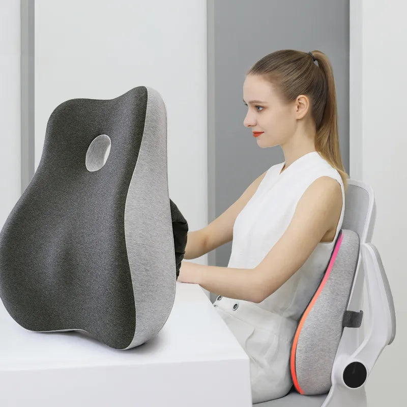Ergonomisk Kontorstolspude med Memory Skum og Bambuskul