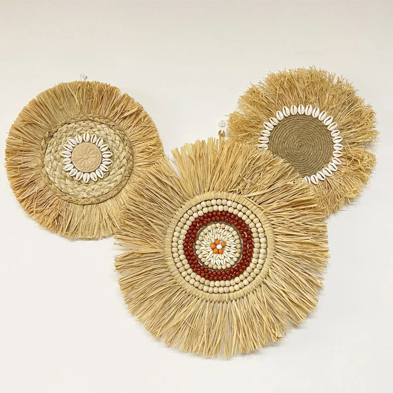 Boho Väggdekoration i Raffia – Äkta och Stämningsfull