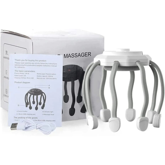 Hovedmassageapparat i form af en blæksprutte