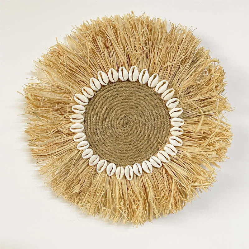 Boho Väggdekoration i Raffia – Äkta och Stämningsfull