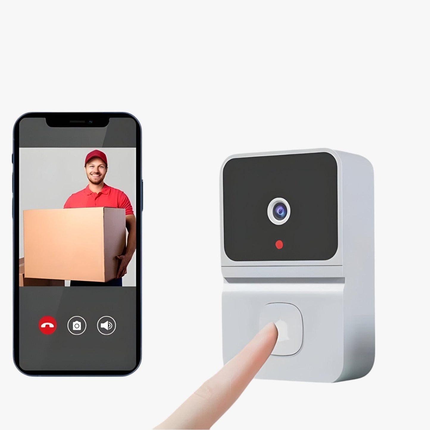 Slim WiFi videodørklokke med tovejs intercom og nattesyn – Trådløs sikkerhed med smartphone-forbindelse