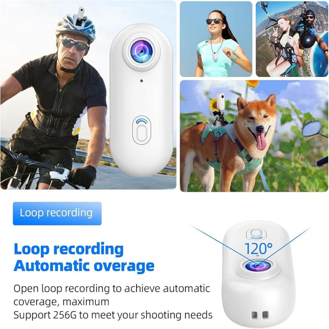 Mini WiFi Action Kamera 4K – Tragbar, Vandtæt, 360° Montering med Magnetclip