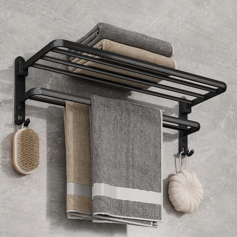 Elegant handdukshängare i aluminium – Utrymmessnål hopfällbar design