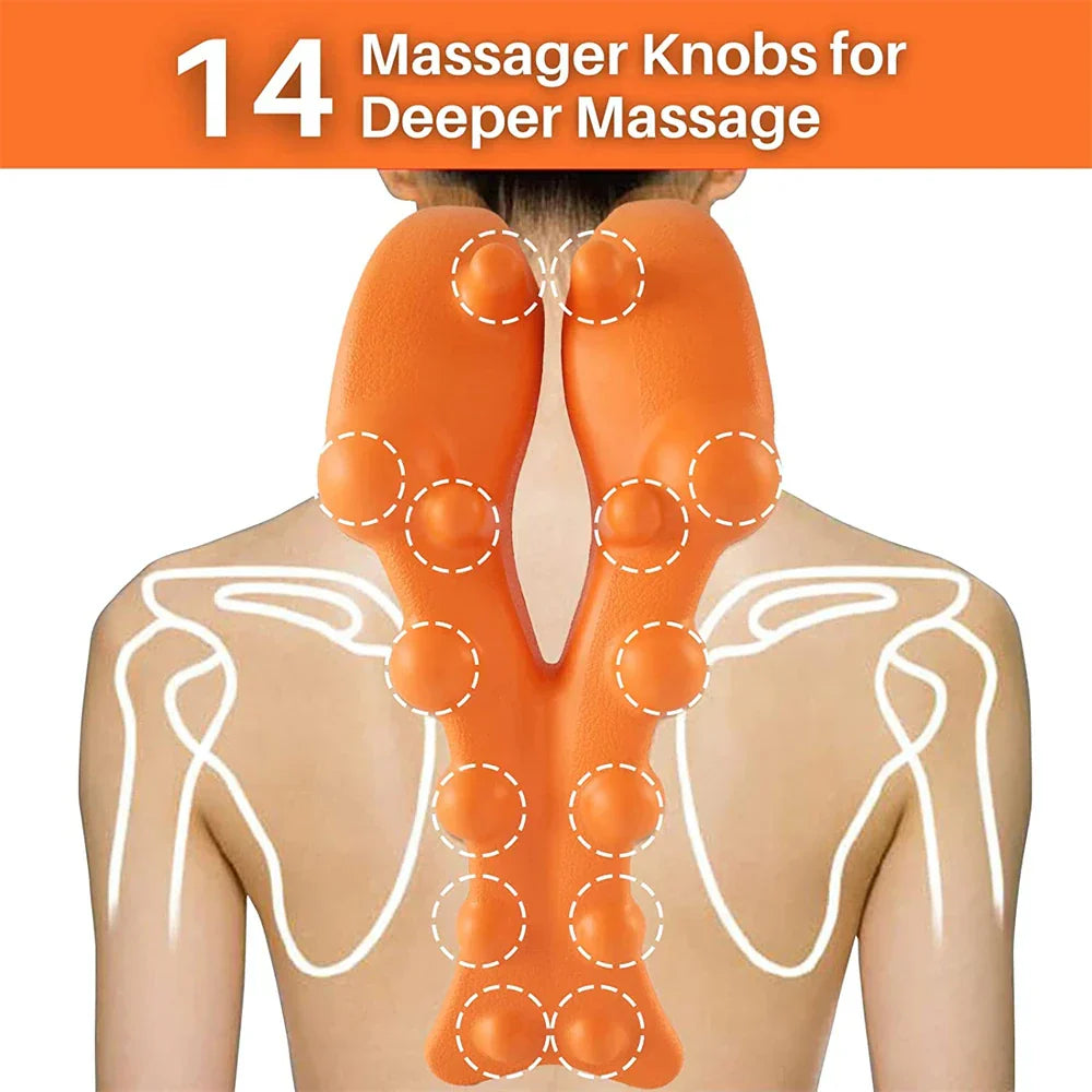 Inbyggd nackmassageapparat med tryckpunkter