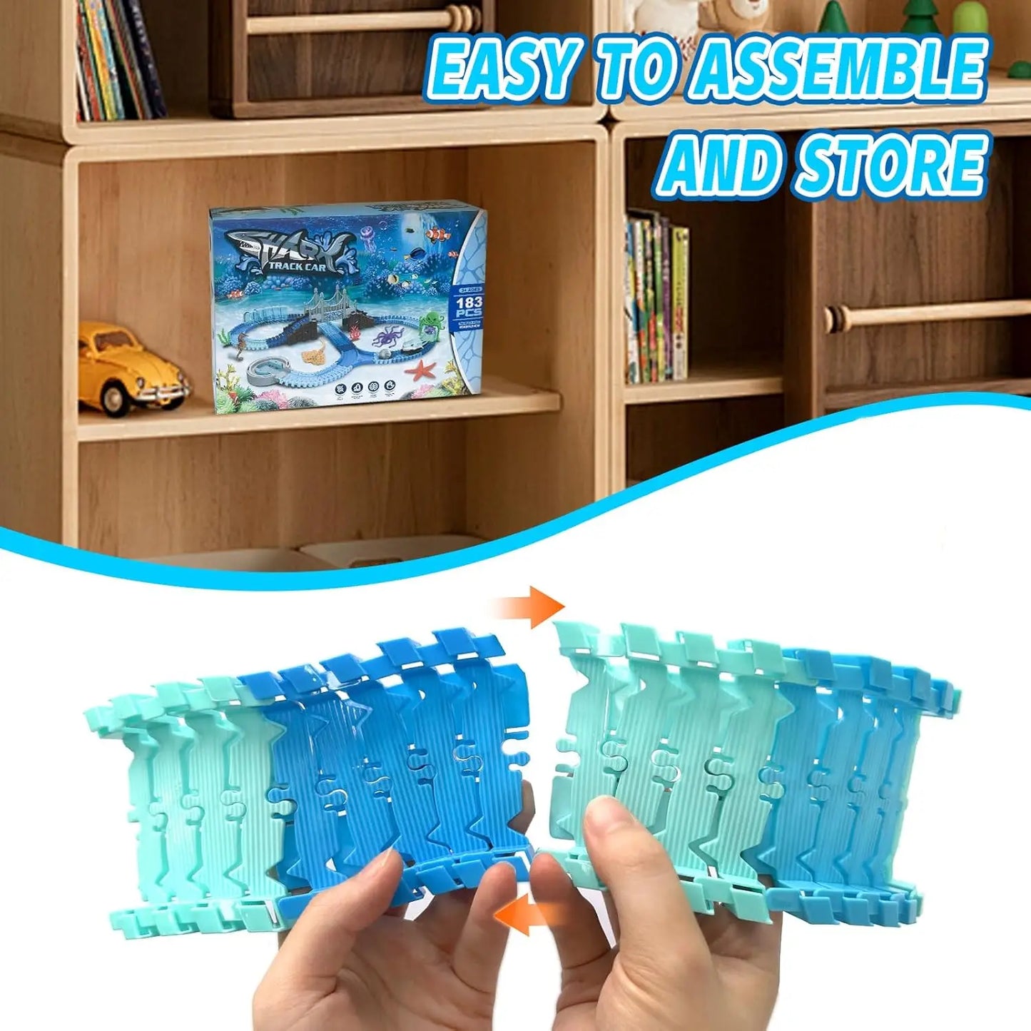 Elastisk Puzzlekonstruktion med El-Tog og Havdyr