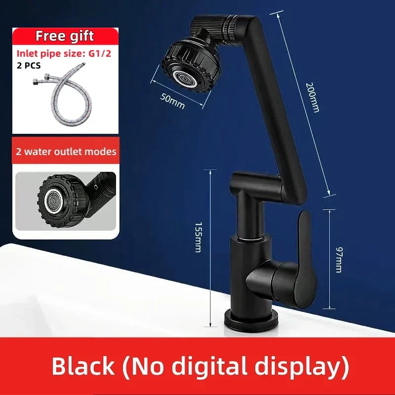 Digital Display Rotatable Japansk Stil Badeværelse Vandhane