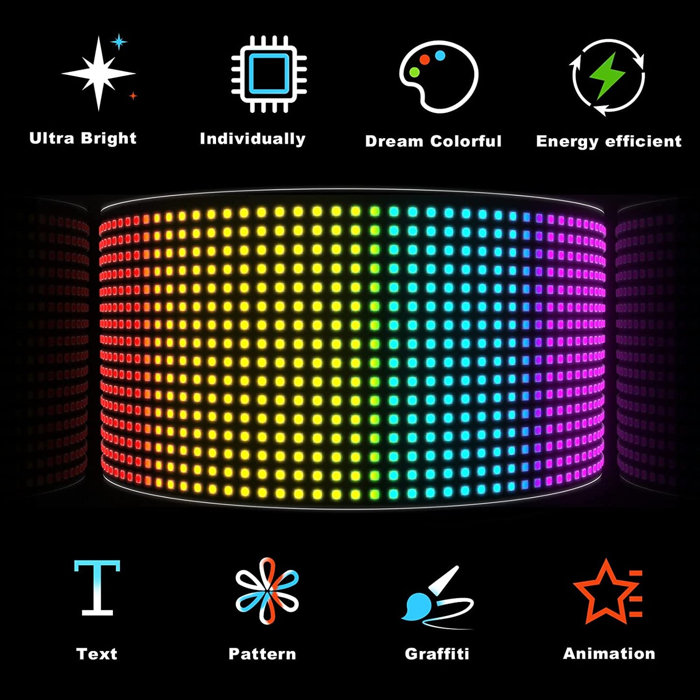 RGB Display Fleksibel Pixel Smart Panel