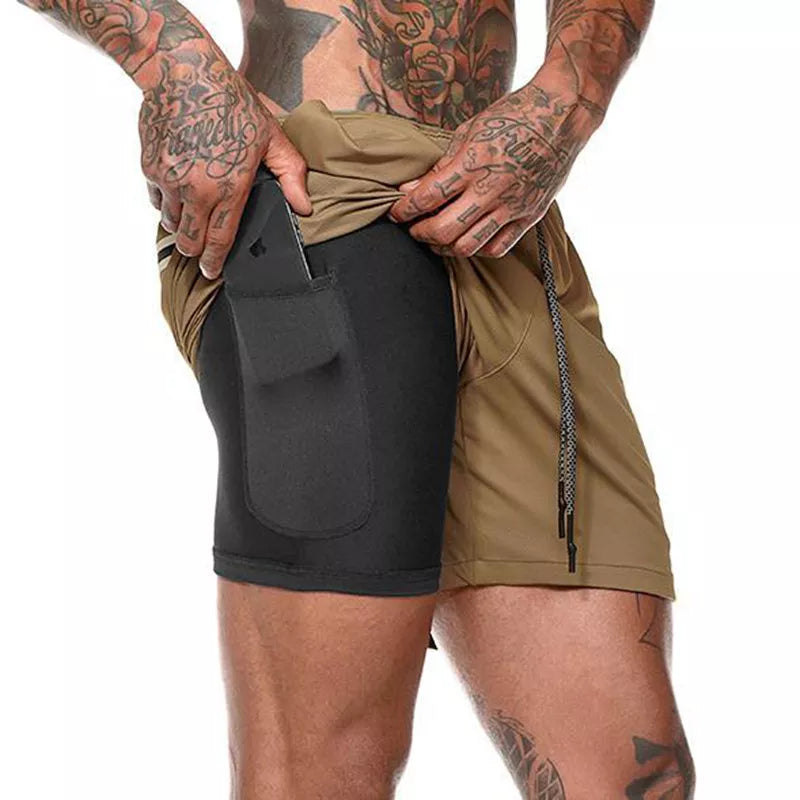 Snabbtorkande Träningsshorts med Telefonficka och Komfort