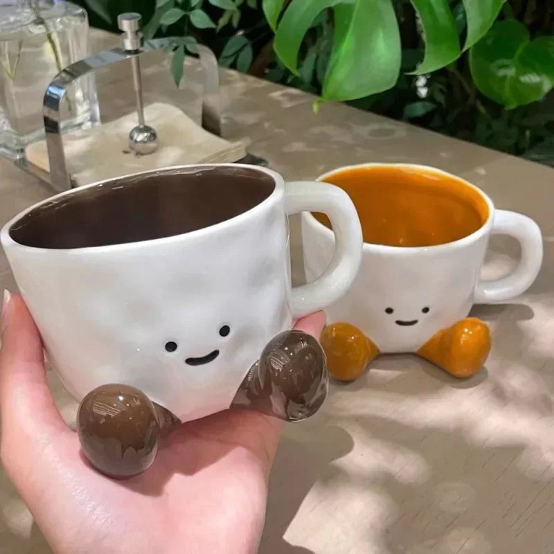 Keramisk Mugg med Sött Ansikte - Lycklig Design