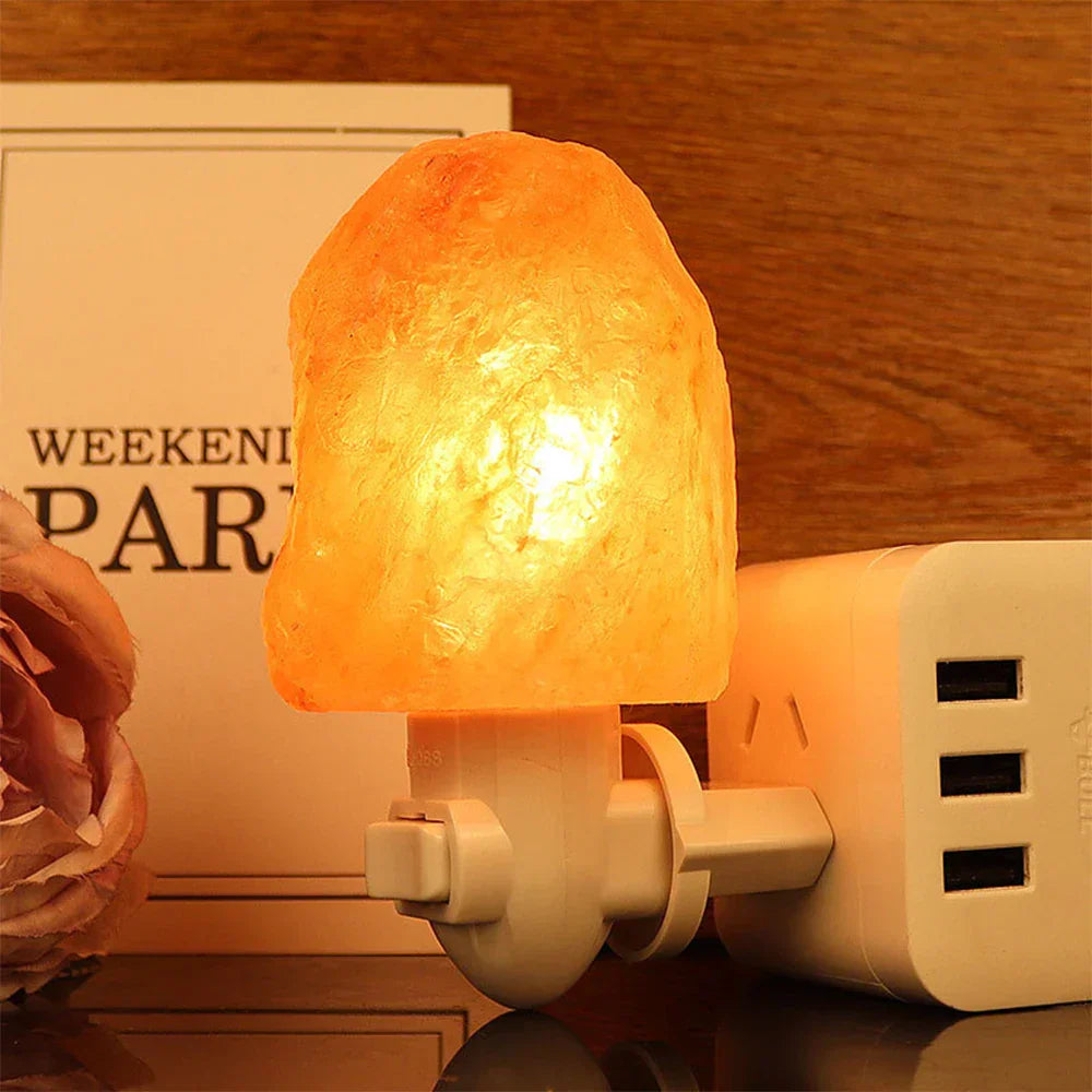 LED Naturlampe med Himalaya-Salt, Luftrenser og Varmefunktion