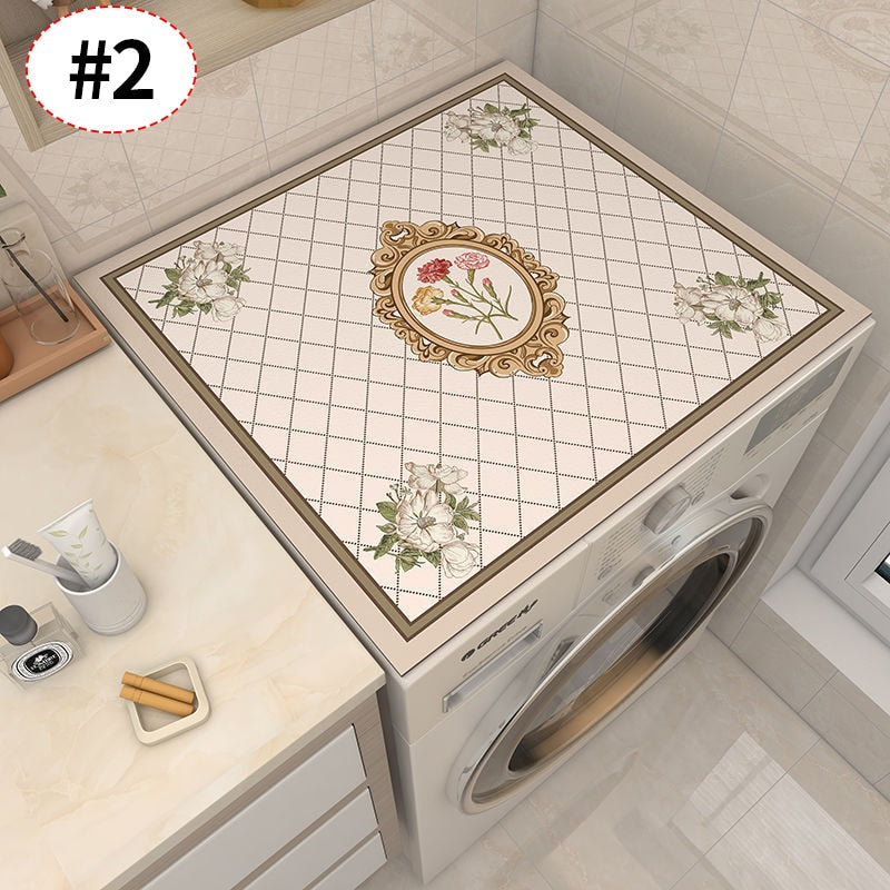 Retro Floral Vaskemaskine Cover Drainer Mat