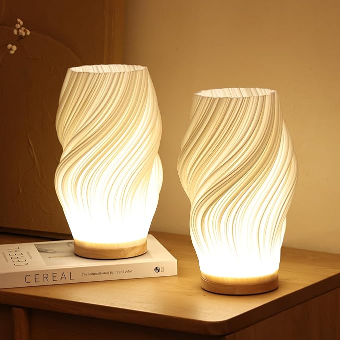 Skulpturel LED Bordlampe med Justerbar Lysstyrke & USB