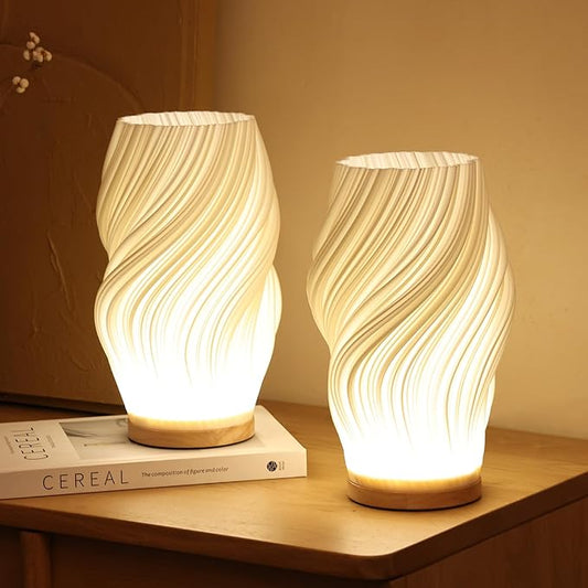 Skulptural LED-bordslampa med justerbar ljusstyrka och USB