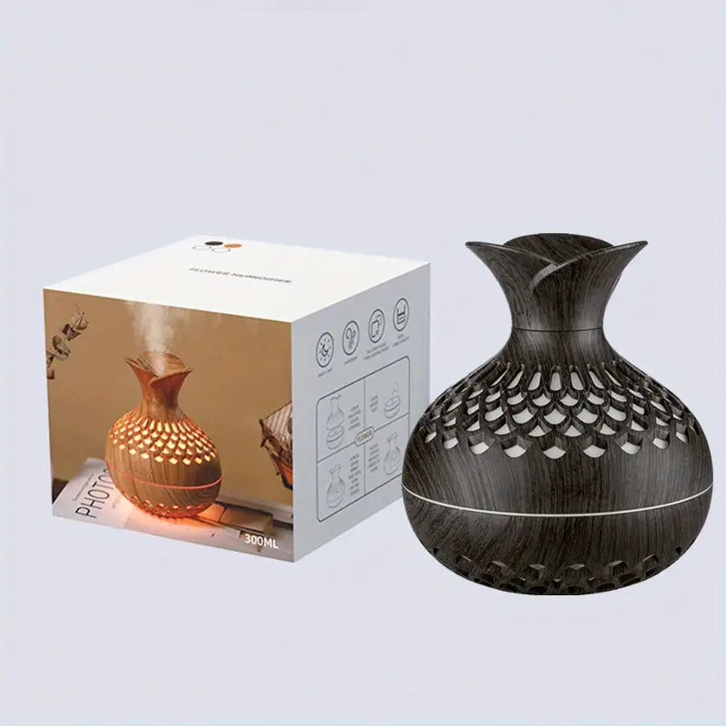 Aroma diffuser med 300 ml tank | USB-drevet, natlys, stille tåge og op til 10 timers drift