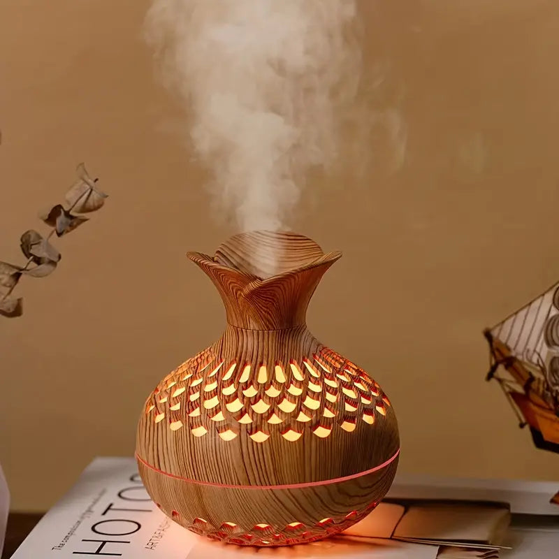 Aroma diffuser med 300 ml tank | USB-drevet, natlys, stille tåge og op til 10 timers drift
