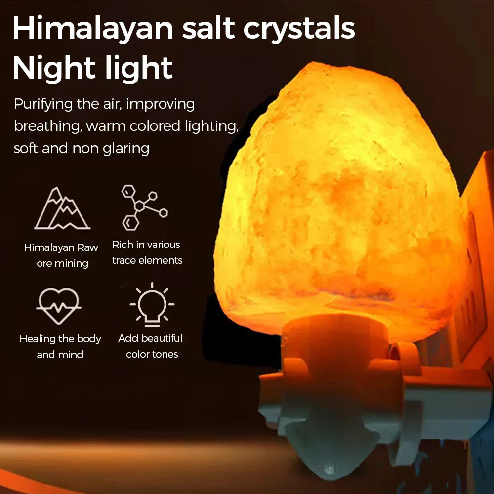 LED Naturlampe med Himalaya-Salt, Luftrenser og Varmefunktion