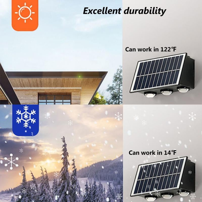 Energivenlig Solcelle Væglampe til Udendørs Belysning