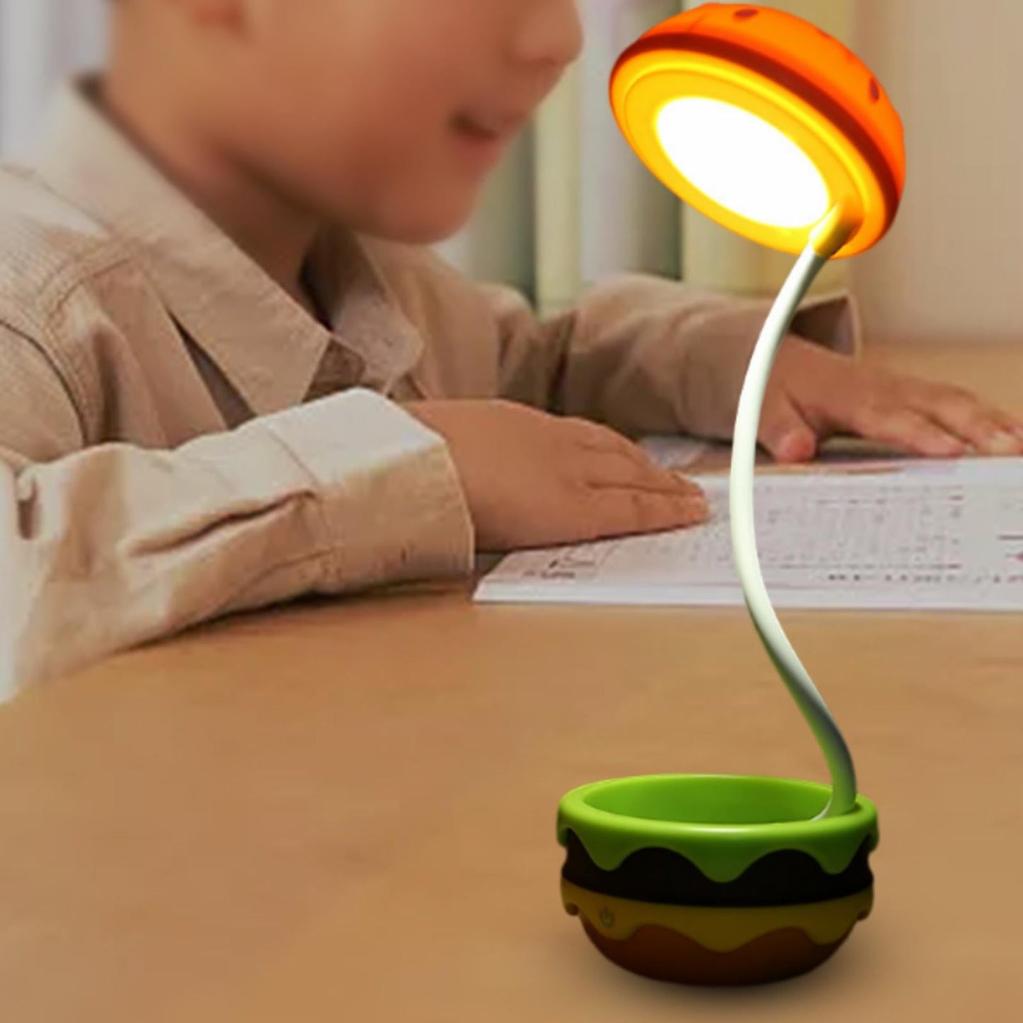 Foldbar Trådløs Unik Hamburger Bordlampe