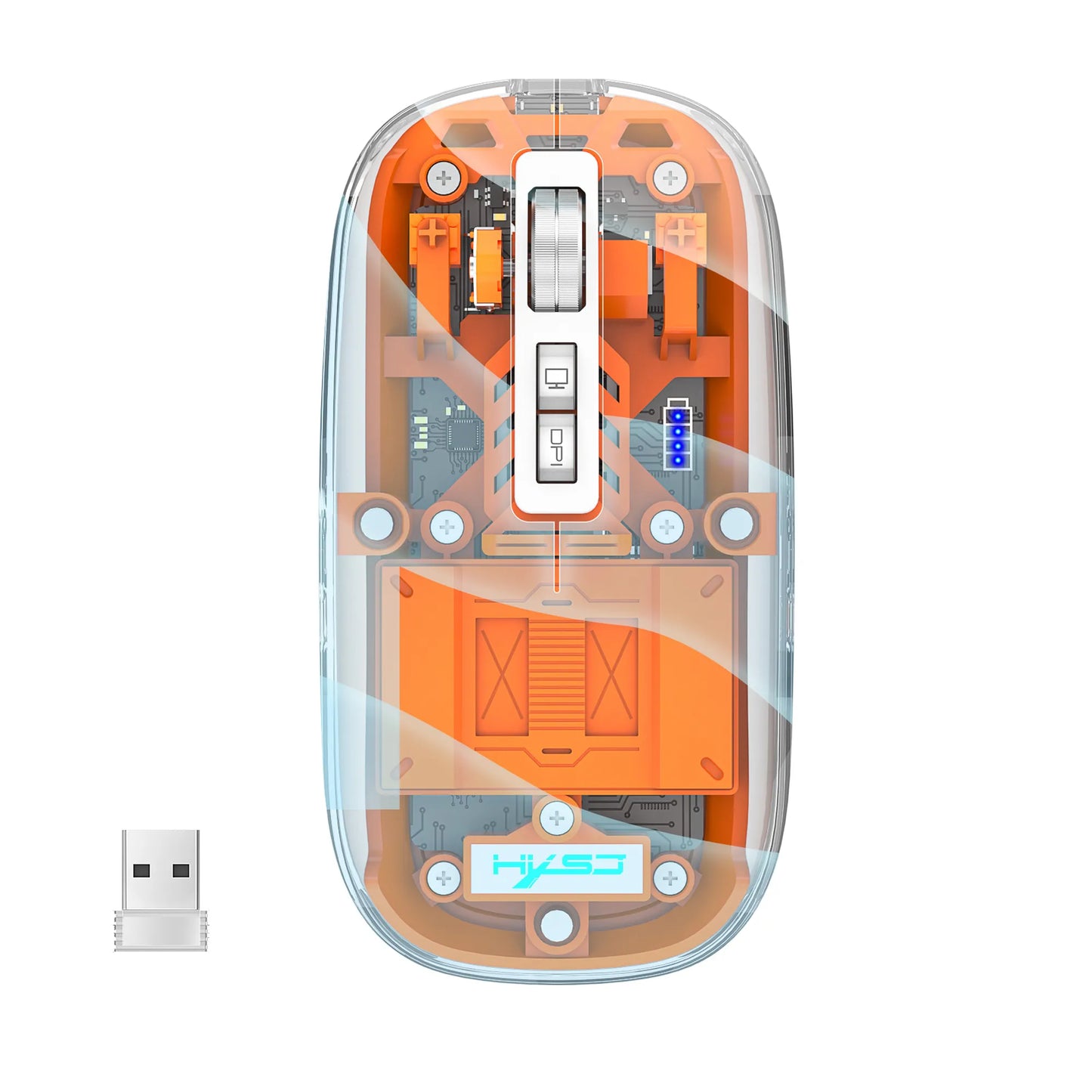 Trådlös Bluetooth-mus i transparent design