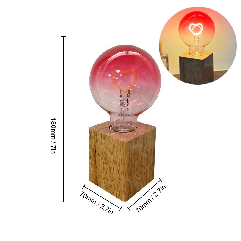 Atmosfære lampe med LED – Eternity Love Heart design