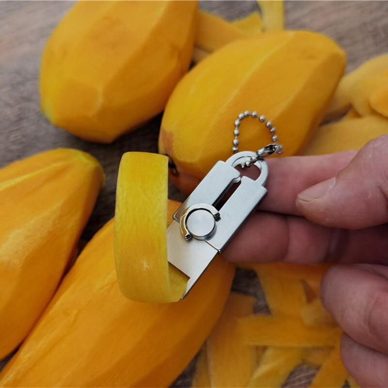 Rustfrit Stål Mini Grøntsags Skræller Nøglekæde