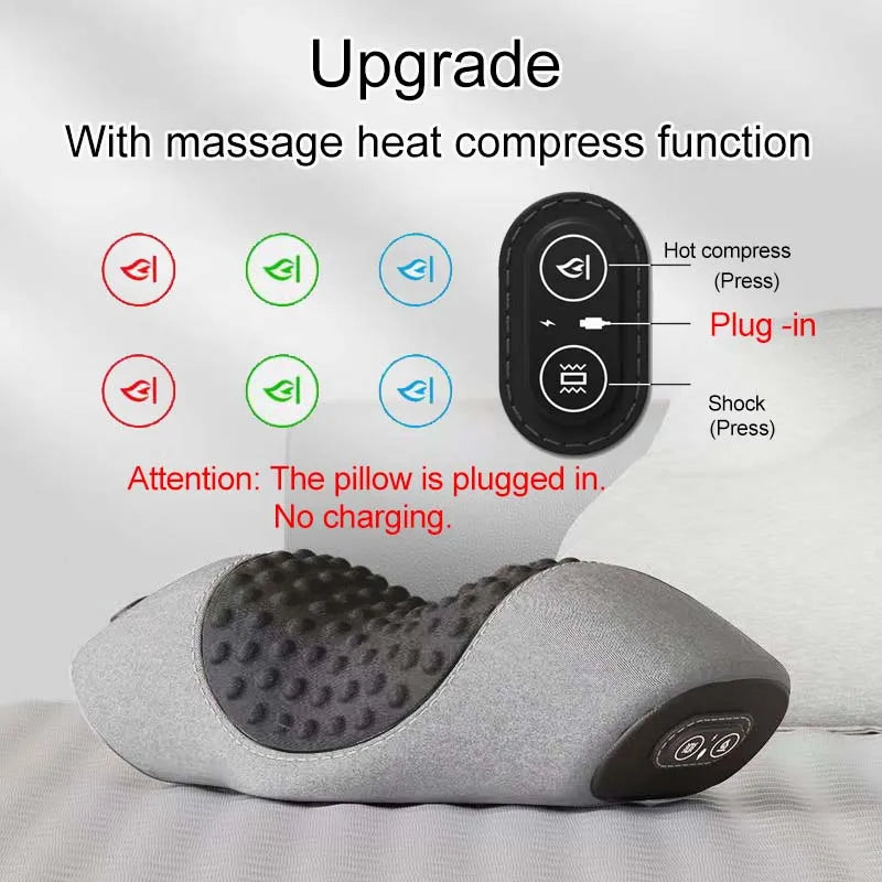 Vibrationsmassagekudde med varmkompression