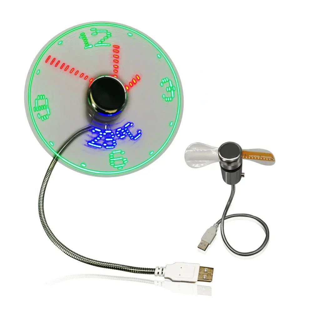 USB LED-fläkt med klocka