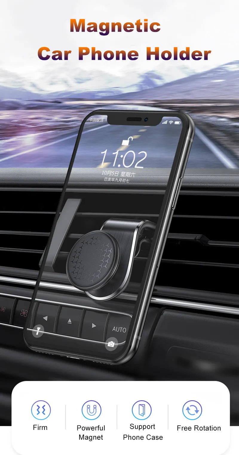 Magnetisk bilventilationshållare för mobiltelefon
