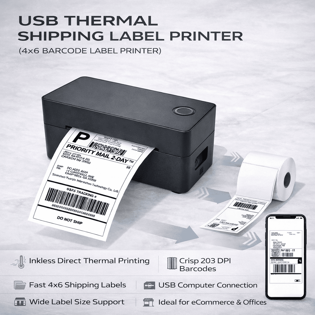 Effektiv USB Termisk Labelprinter til Hurtig Forsendelse