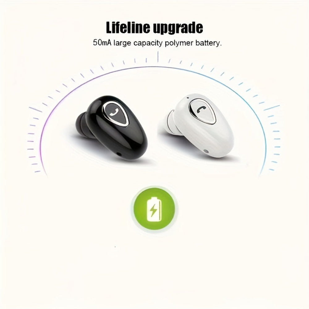 Trådløse Bluetooth Øretelefoner, Mini, Usynlige, Enkelt In-Ear