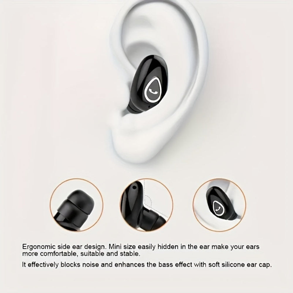 Trådløse Bluetooth Øretelefoner, Mini, Usynlige, Enkelt In-Ear